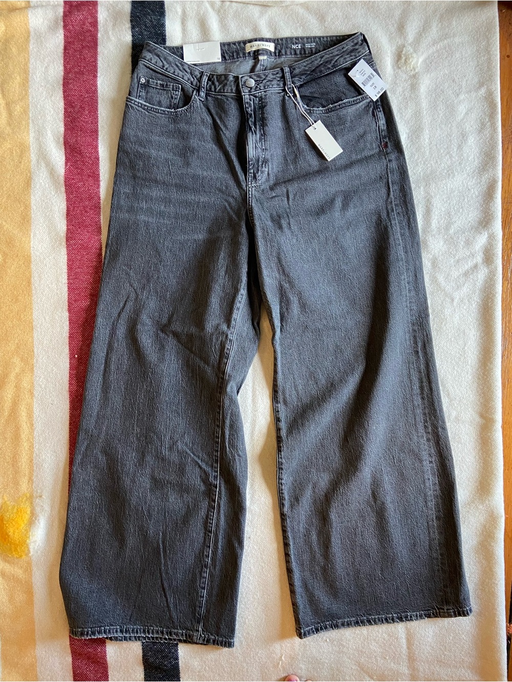 Warp + Weft Nice Cote Wide Leg Jeans in Grey